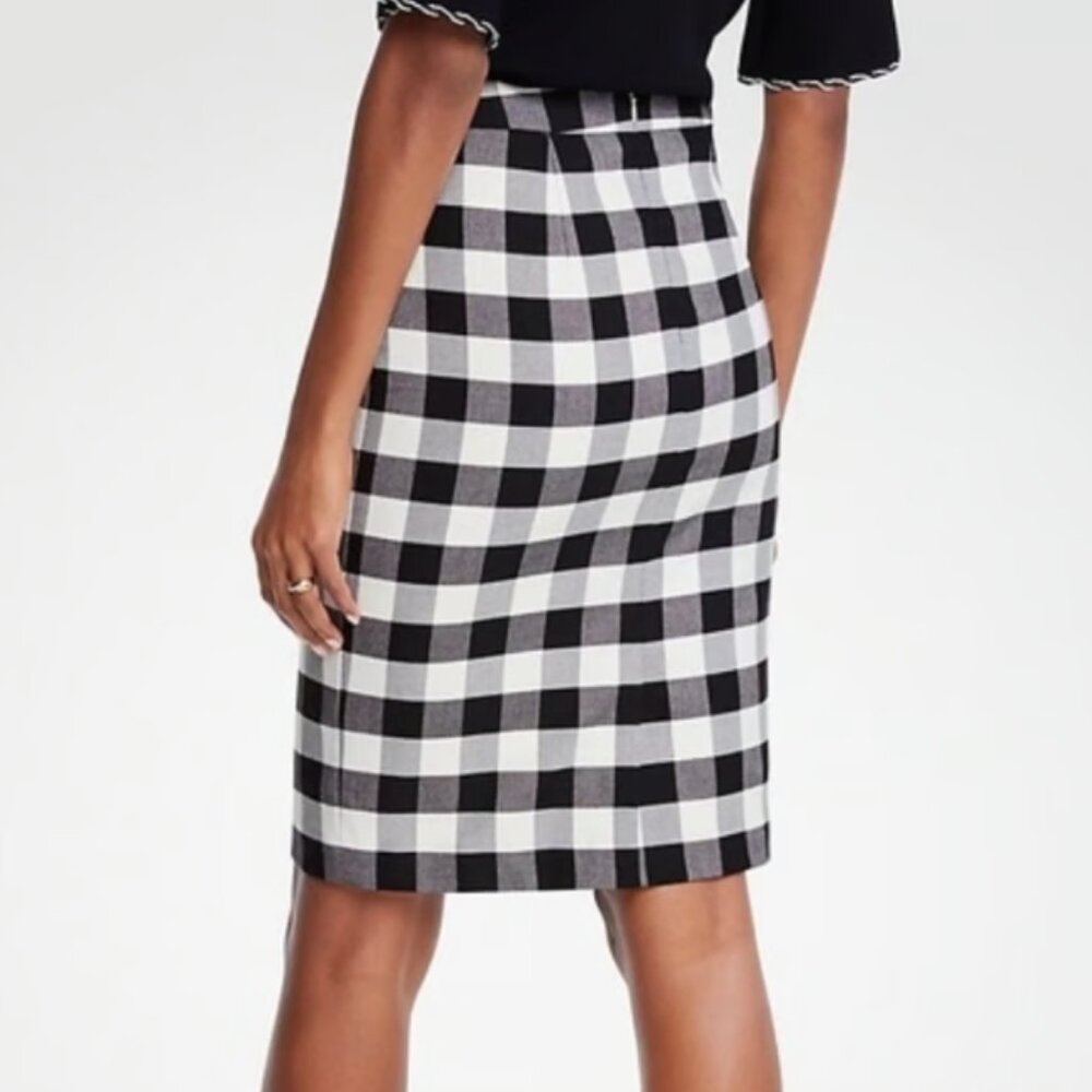 Ann Taylor size 12 gingham plaid pencil skirt nwt